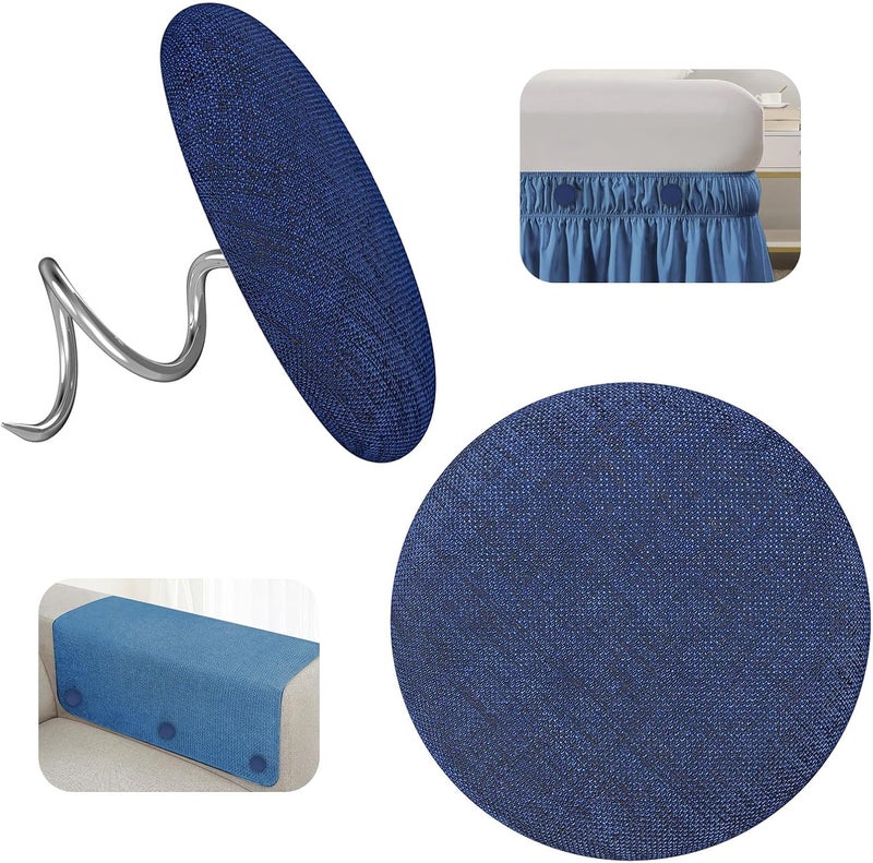 mioule 12 Pcs Upholstery Tacks Twist Pins for Slipcovers & Headliners - Bed Skirt Holders - Fabric Covered Furniture Pins for Secure Grip, No Damage（Dark Blue） - Image 1